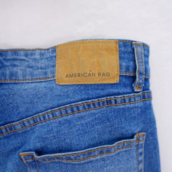 American Rag Comfort Stretch Blue Denim Jeans 31 / 31.5 Mid Rise Stone Wash Whis - Picture 7 of 10